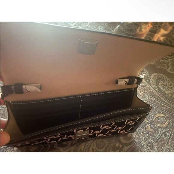 $498 NWT Tory Burch 139569 Juliette Floral Leather/Suede Chain Wallet purse